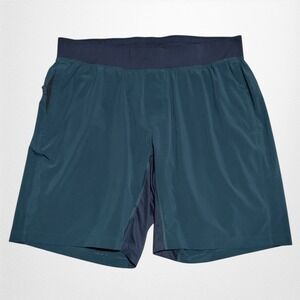 Lululemon T.H.E. Short Mens XXL 10" Lined Blue Green Gym Workout Shorts